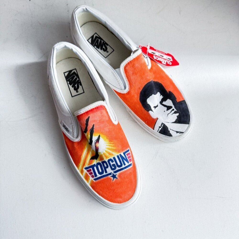 Vans Top Gun Tom Cruise Print Slip on Sneakers 8.5